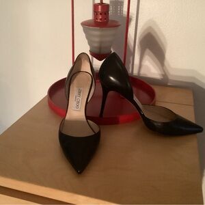 Jimmy Choo Black Addison Shimmer Dorsey  Women's Pump Size 38-1/2